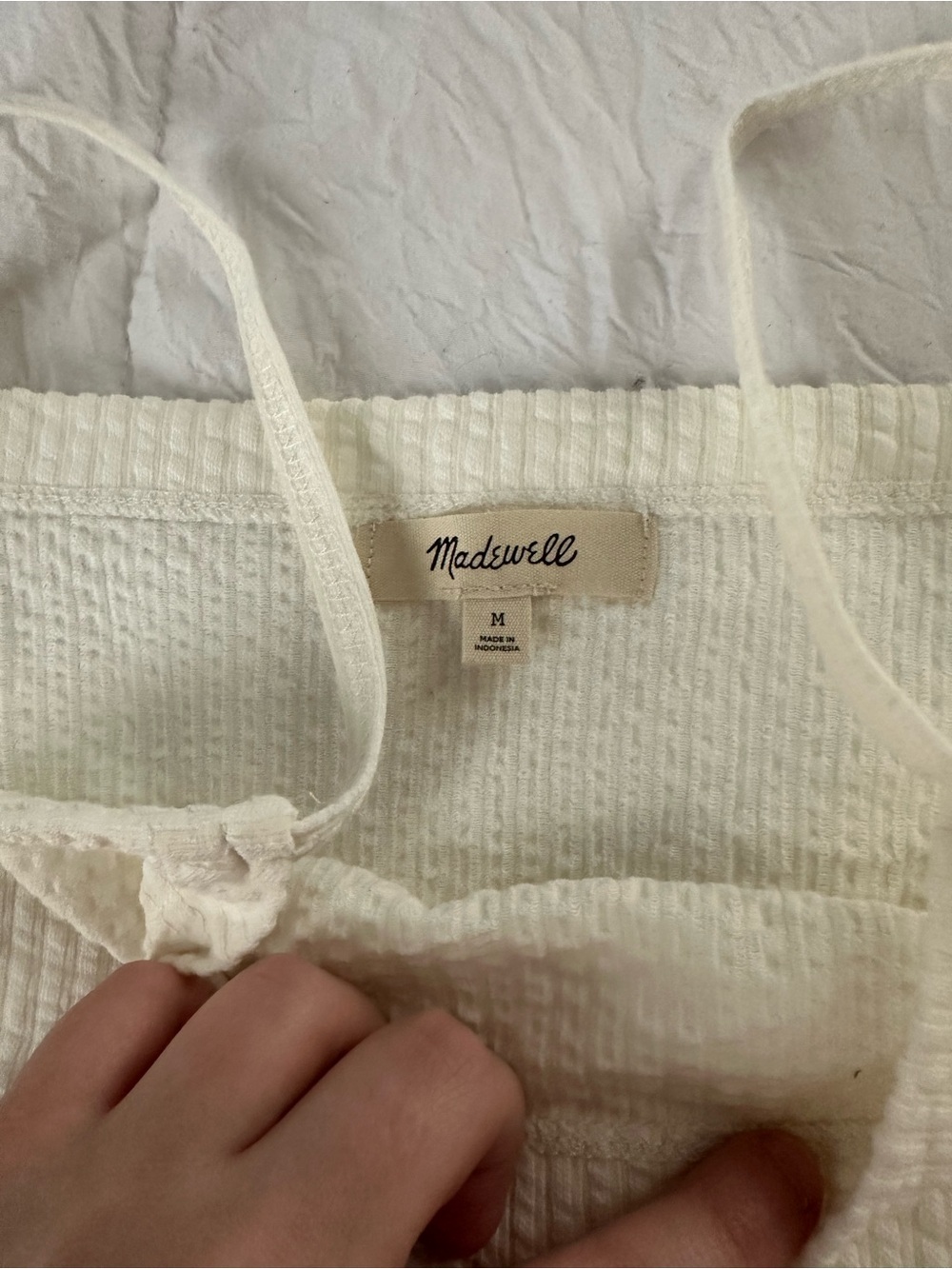 Madewell Cream Textured Square-Neck Camisole - Picture 2 of 2